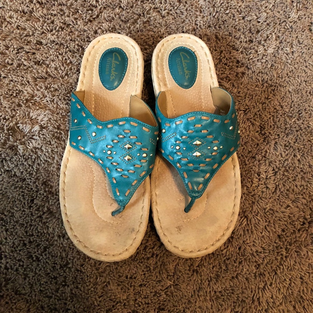 Turquoise Clark Sandals